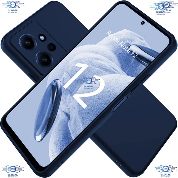 for Redmi Note 12 4G Back Cover Solid Color Multicolor Liquid Silicone Square Phone Case